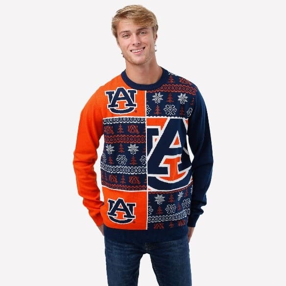 Auburn Tigers Busy Block Snowfall Sweater